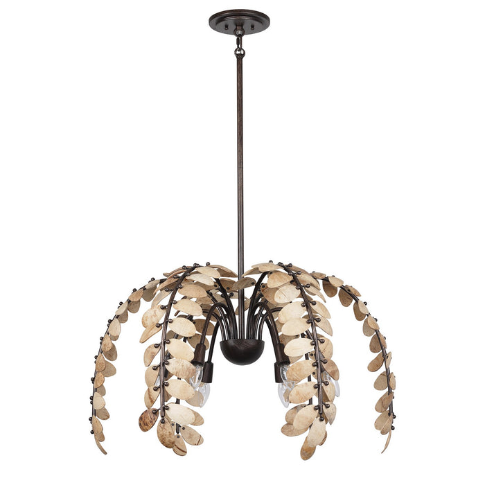 Savoy House 1-2579-6-26 Six Light Chandelier, Champagne Mist with Coconut Shell