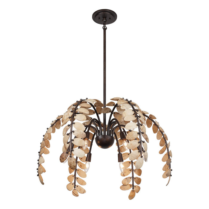 Savoy House 1-2579-6-26 Six Light Chandelier, Champagne Mist with Coconut Shell