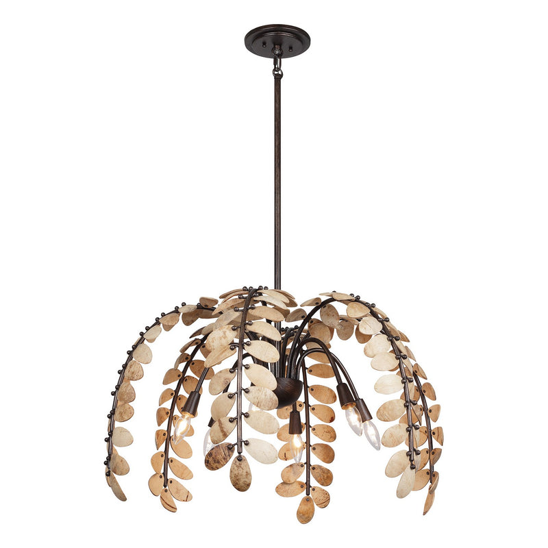 Savoy House 1-2579-6-26 Six Light Chandelier, Champagne Mist with Coconut Shell