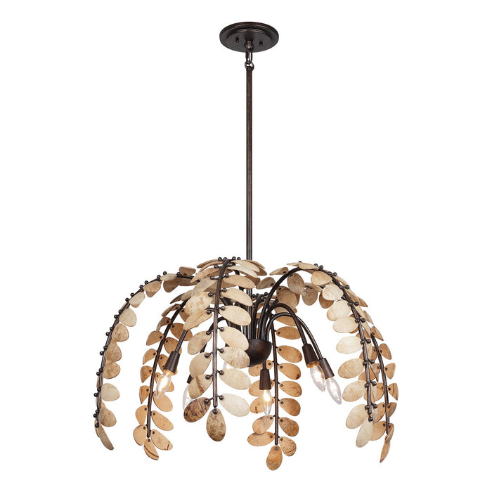 Savoy House 1-2579-6-26 Six Light Chandelier, Champagne Mist with Coconut Shell