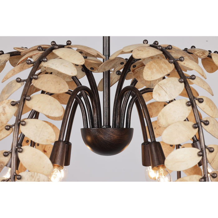 Savoy House 1-2579-6-26 Six Light Chandelier, Champagne Mist with Coconut Shell