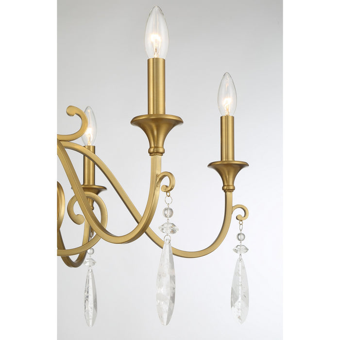 Savoy House 1-2700-6-322 Six Light Chandelier, Warm Brass