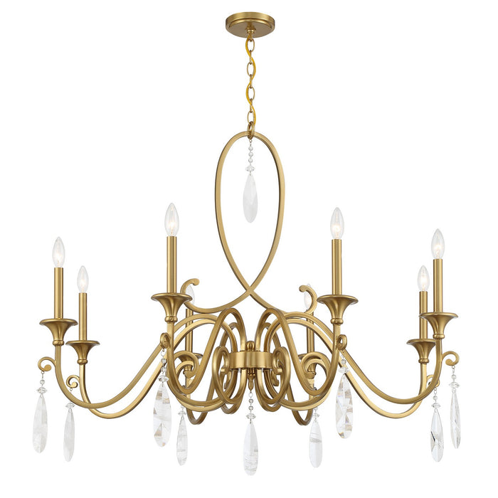 Savoy House 1-2702-8-322 Eight Light Chandelier, Warm Brass