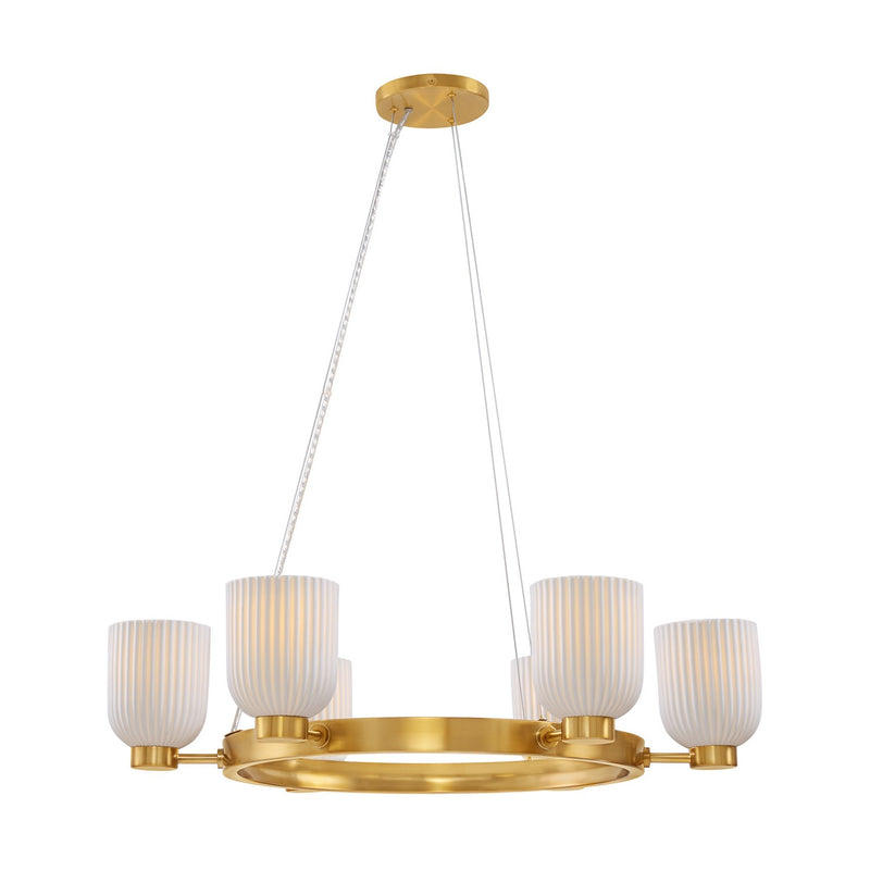 Savoy House 1-3170-6-322 Six Light Chandelier, Warm Brass