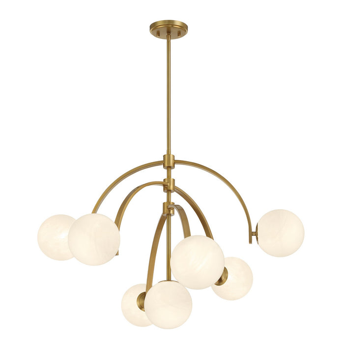 Savoy House 1-3319-7-322 Seven Light Chandelier, Warm Brass