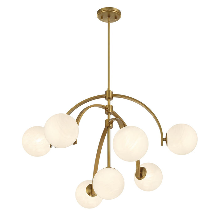 Savoy House 1-3319-7-322 Seven Light Chandelier, Warm Brass