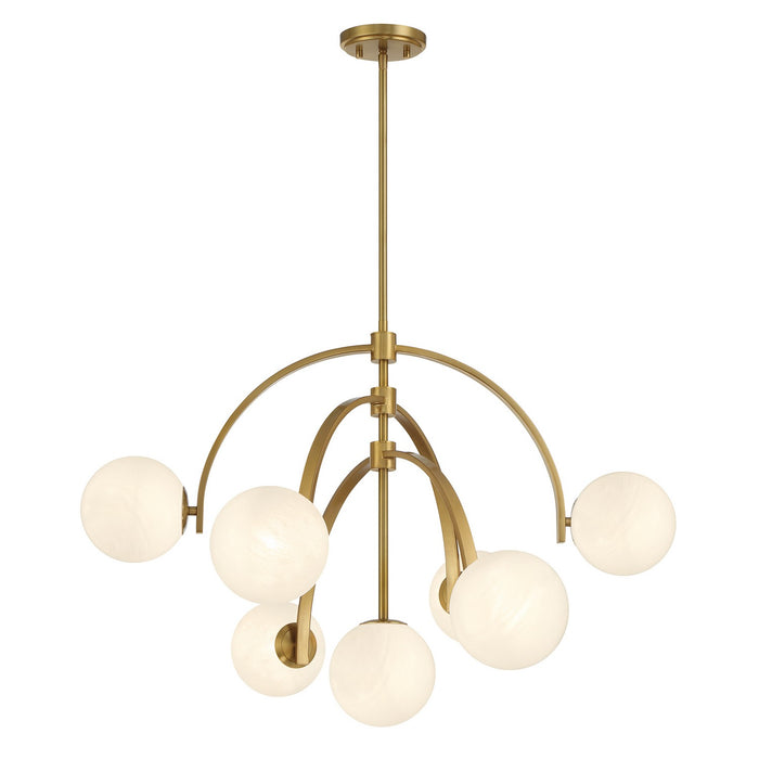 Savoy House 1-3319-7-322 Seven Light Chandelier, Warm Brass