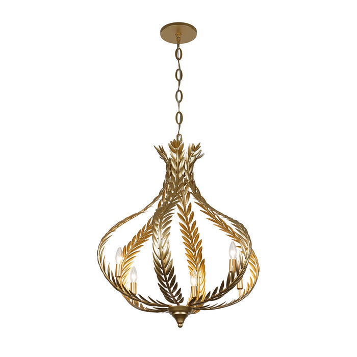 Savoy House 1-4000-6-31 Six Light Chandelier, Grecian Gold