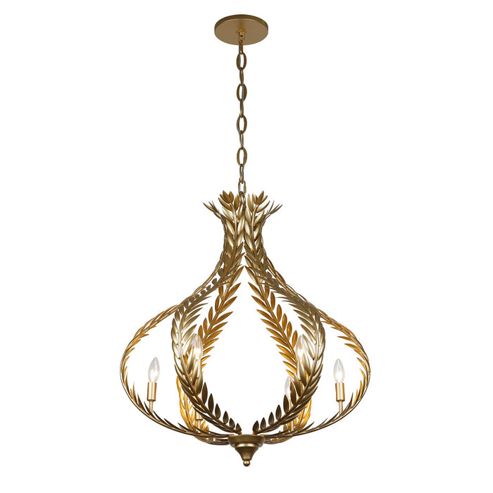 Savoy House 1-4000-6-31 Six Light Chandelier, Grecian Gold