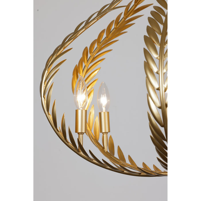 Savoy House 1-4000-6-31 Six Light Chandelier, Grecian Gold