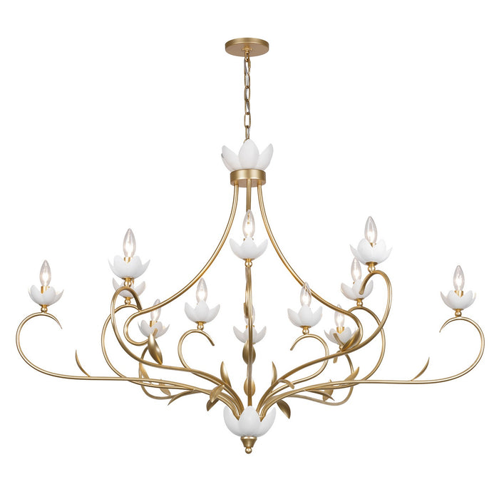 Savoy House 1-5186-12-59 12 Light Chandelier, French Gold and White Cashmere