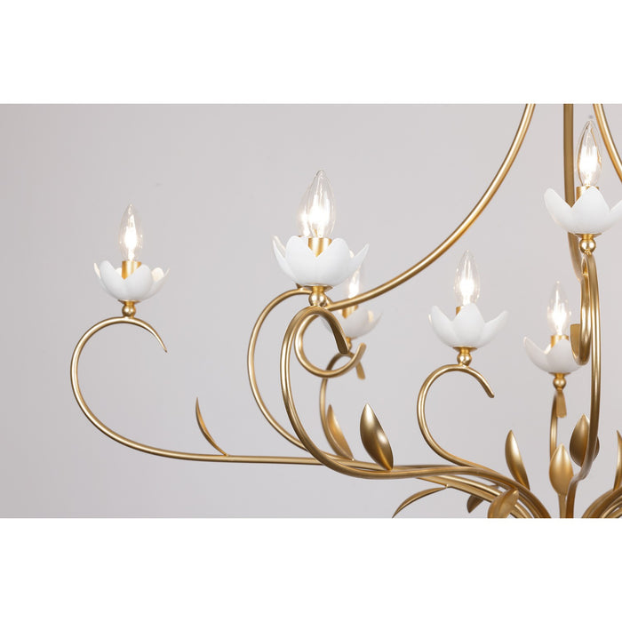 Savoy House 1-5186-12-59 12 Light Chandelier, French Gold and White Cashmere