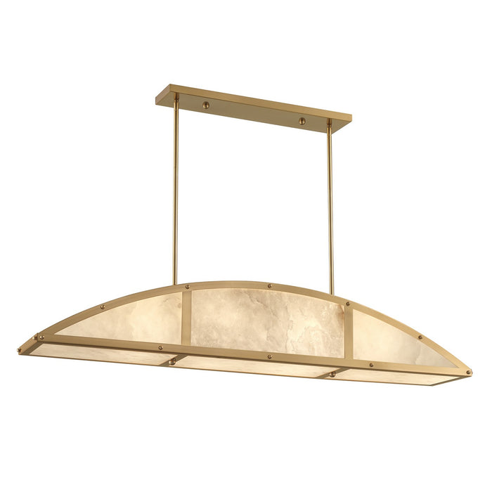 Savoy House 1-6219-4-322 Four Light Linear Chandelier, Warm Brass
