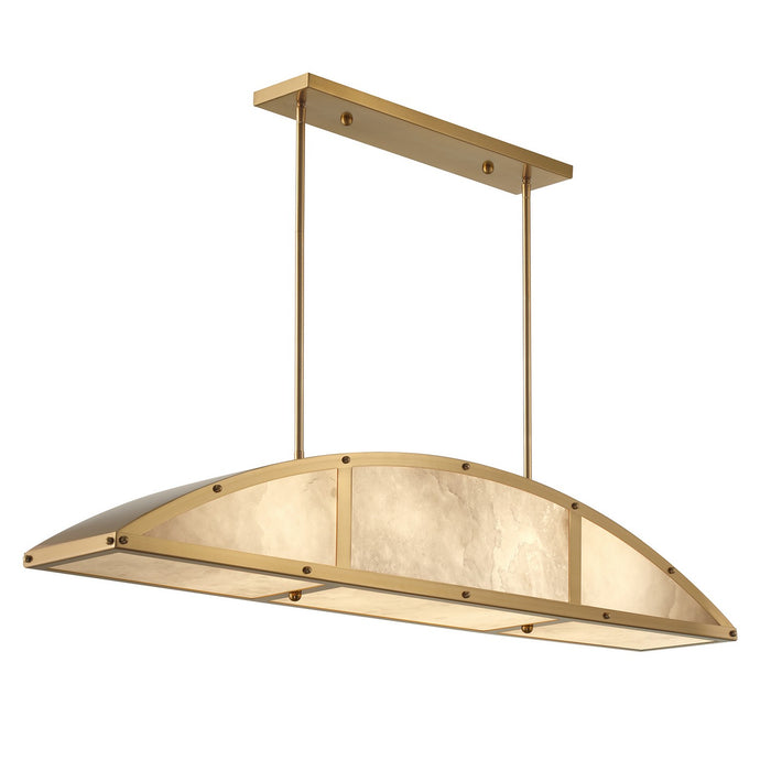 Savoy House 1-6219-4-322 Four Light Linear Chandelier, Warm Brass