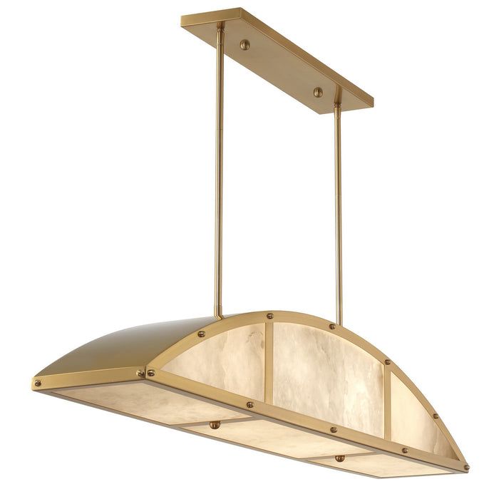 Savoy House 1-6219-4-322 Four Light Linear Chandelier, Warm Brass