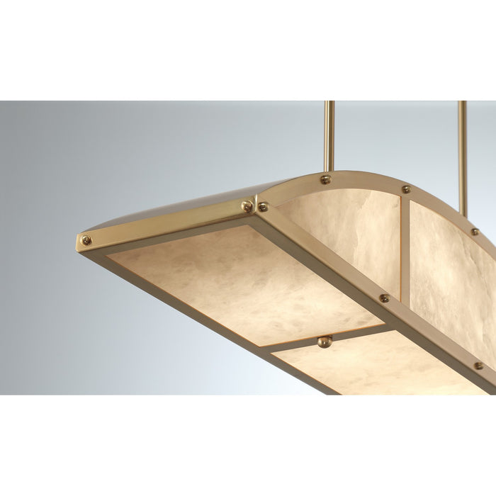 Savoy House 1-6219-4-322 Four Light Linear Chandelier, Warm Brass