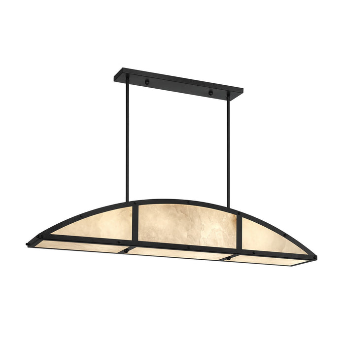 Savoy House 1-6219-4-89 Four Light Linear Chandelier, Matte Black