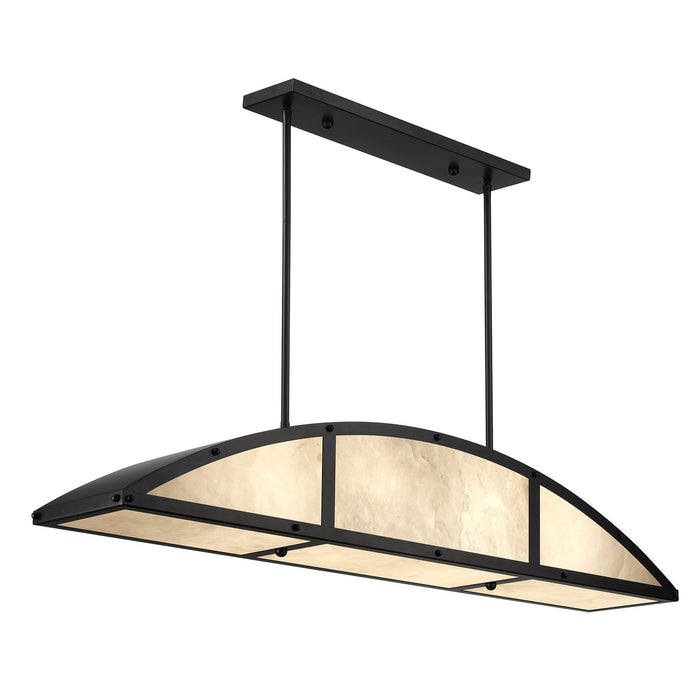 Savoy House 1-6219-4-89 Four Light Linear Chandelier, Matte Black