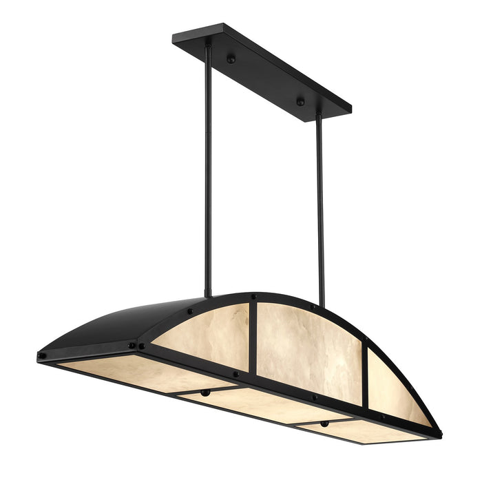 Savoy House 1-6219-4-89 Four Light Linear Chandelier, Matte Black