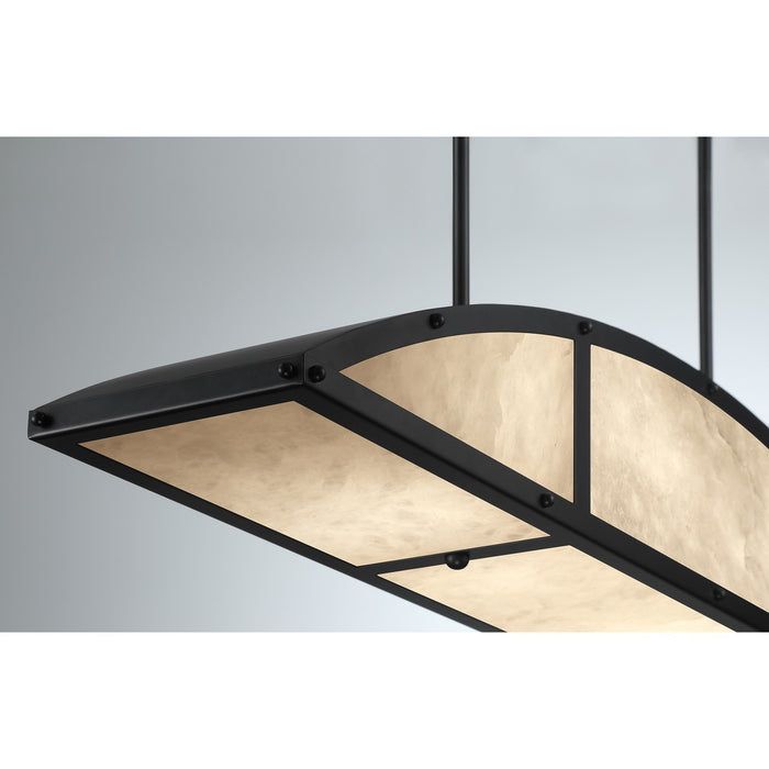 Savoy House 1-6219-4-89 Four Light Linear Chandelier, Matte Black