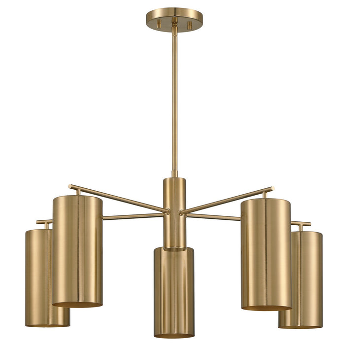 Savoy House 1-6508-5-127 Five Light Chandelier, Noble Brass