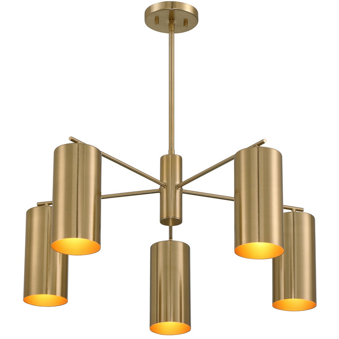 Savoy House 1-6508-5-127 Five Light Chandelier, Noble Brass