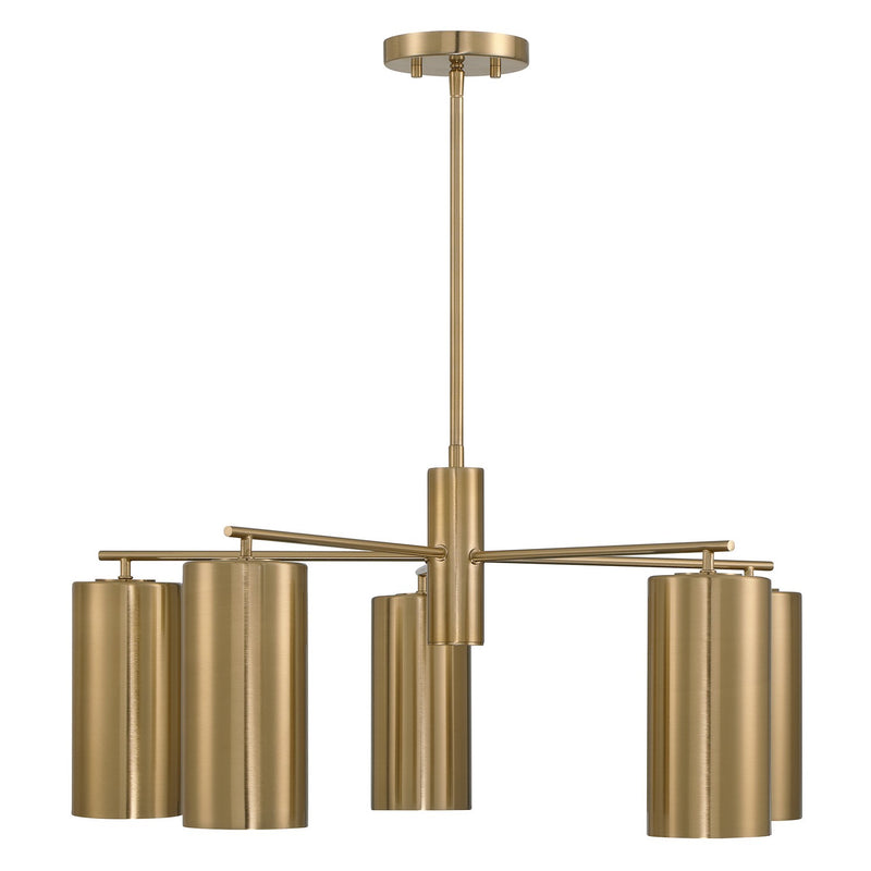 Savoy House 1-6508-5-127 Five Light Chandelier, Noble Brass