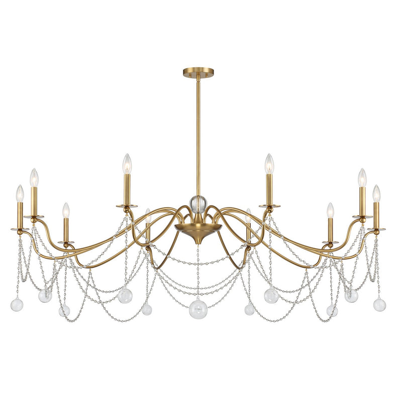 Savoy House 1-7504-10-322 Ten Light Chandelier, Warm Brass