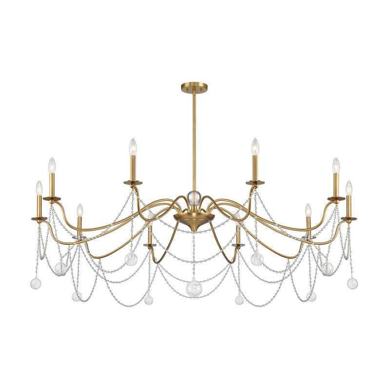 Savoy House 1-7504-10-322 Ten Light Chandelier, Warm Brass