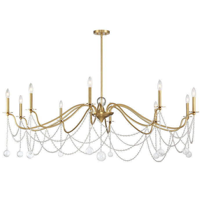 Savoy House 1-7504-10-322 Ten Light Chandelier, Warm Brass
