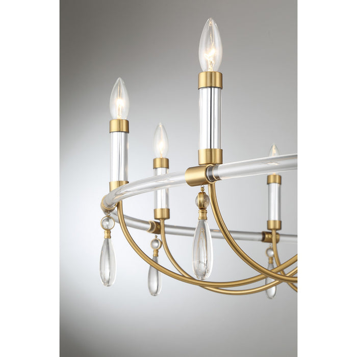 Savoy House 1-7712-10-195 Ten Light Chandelier, Warm Brass and Chrome
