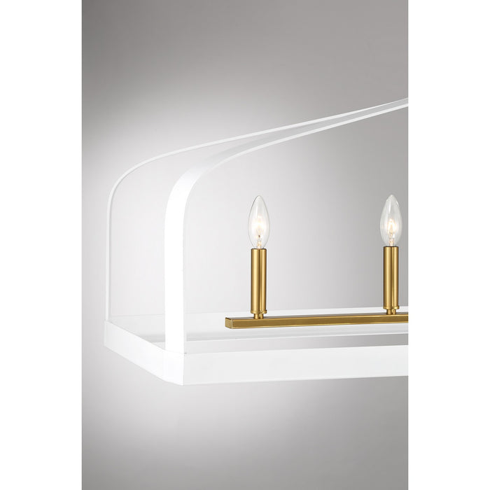 Savoy House 1-7804-5-142 Five Light Linear Chandelier, White with Warm Brass