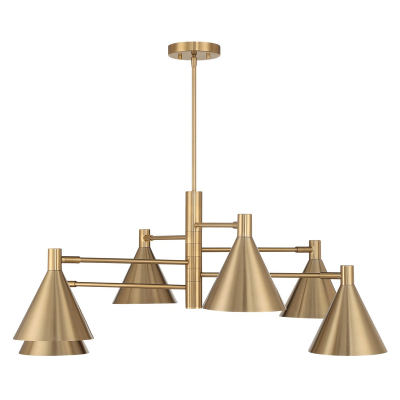 Savoy House 1-8003-6-127 Six Light Chandelier, Noble Brass
