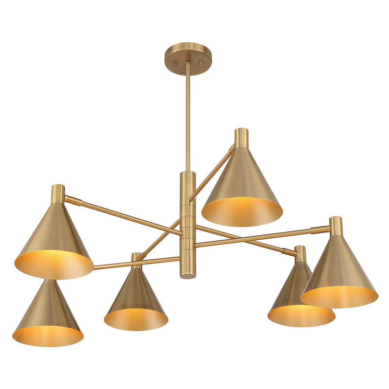 Savoy House 1-8003-6-127 Six Light Chandelier, Noble Brass