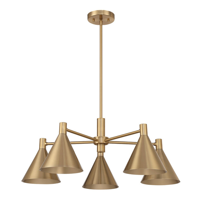 Savoy House 1-8004-5-127 Five Light Chandelier, Noble Brass