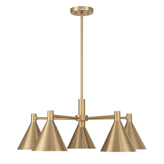 Savoy House 1-8004-5-127 Five Light Chandelier, Noble Brass