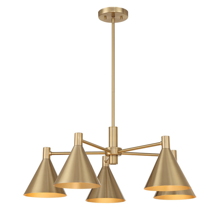 Savoy House 1-8004-5-127 Five Light Chandelier, Noble Brass