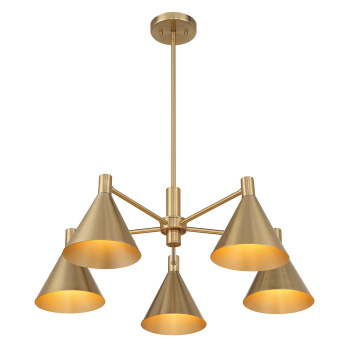 Savoy House 1-8004-5-127 Five Light Chandelier, Noble Brass