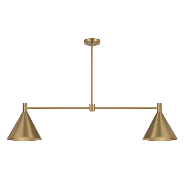 Savoy House 1-8005-2-127 Two Light Linear Chandelier, Noble Brass