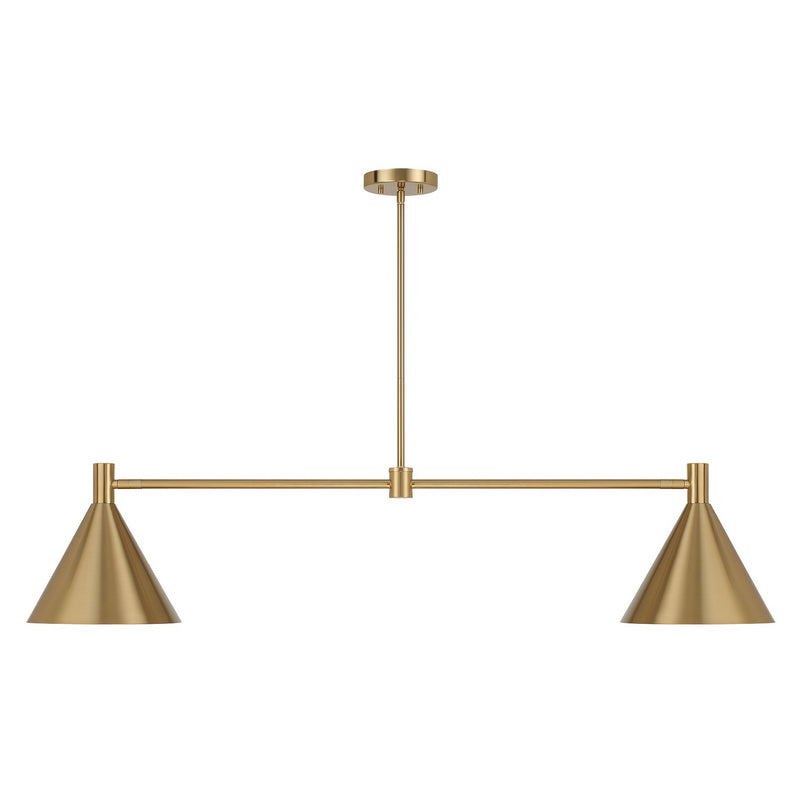 Savoy House 1-8005-2-127 Two Light Linear Chandelier, Noble Brass