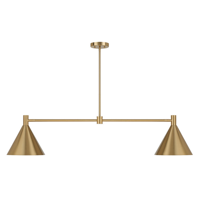 Savoy House 1-8005-2-127 Two Light Linear Chandelier, Noble Brass