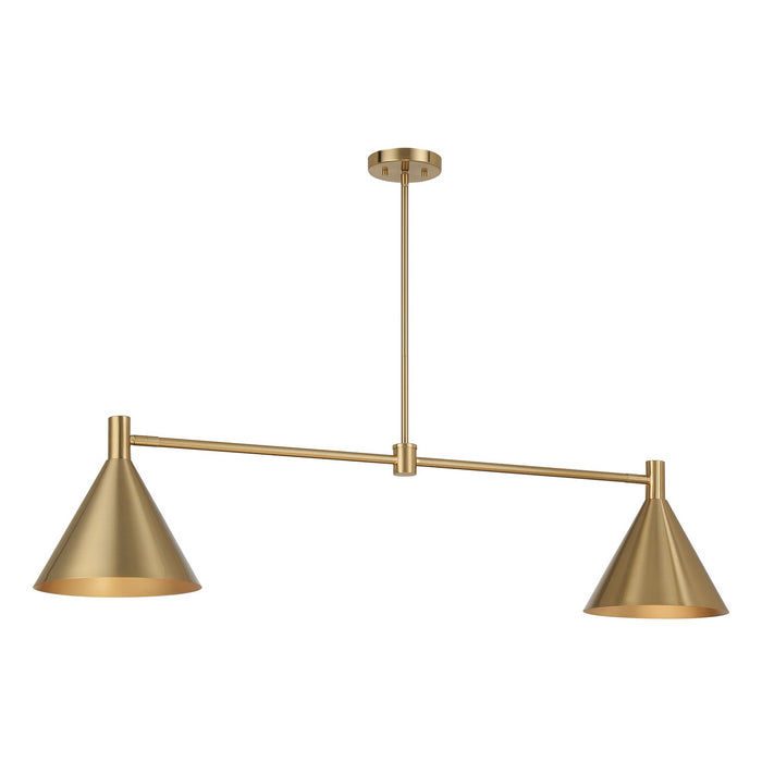 Savoy House 1-8005-2-127 Two Light Linear Chandelier, Noble Brass
