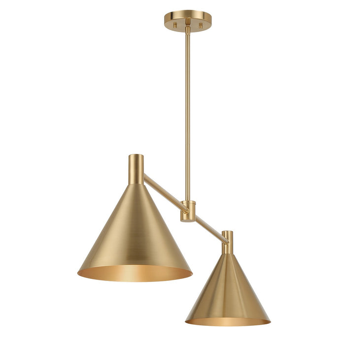 Savoy House 1-8005-2-127 Two Light Linear Chandelier, Noble Brass