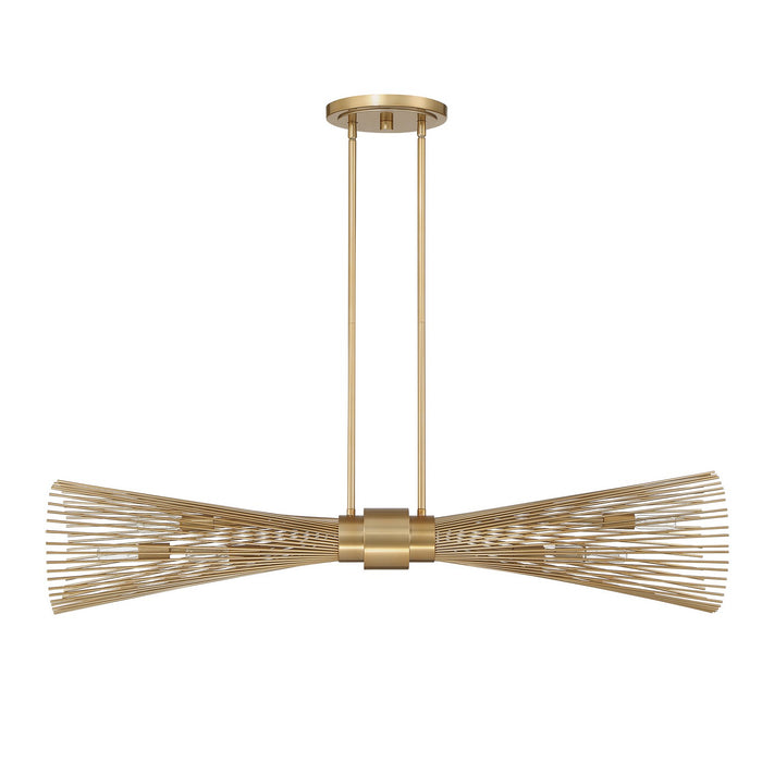 Savoy House 1-9601-6-171 Six Light Linear Chandelier, Burnished Brass