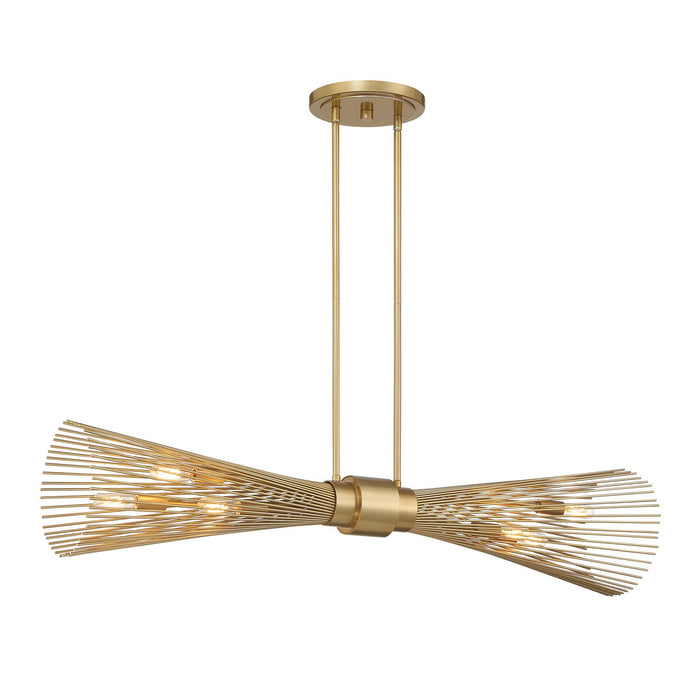 Savoy House 1-9601-6-171 Six Light Linear Chandelier, Burnished Brass