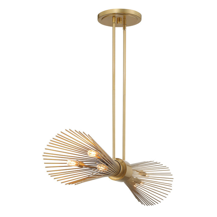 Savoy House 1-9601-6-171 Six Light Linear Chandelier, Burnished Brass