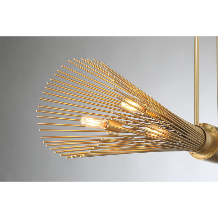 Savoy House 1-9601-6-171 Six Light Linear Chandelier, Burnished Brass