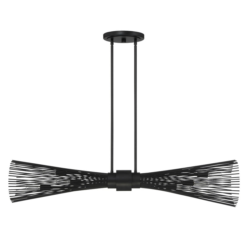 Savoy House 1-9601-6-89 Six Light Linear Chandelier, Matte Black