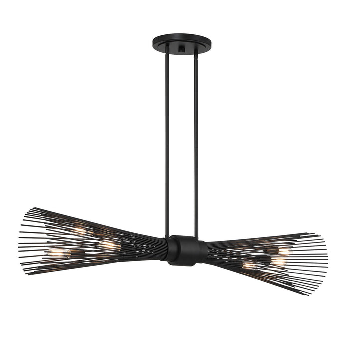 Savoy House 1-9601-6-89 Six Light Linear Chandelier, Matte Black