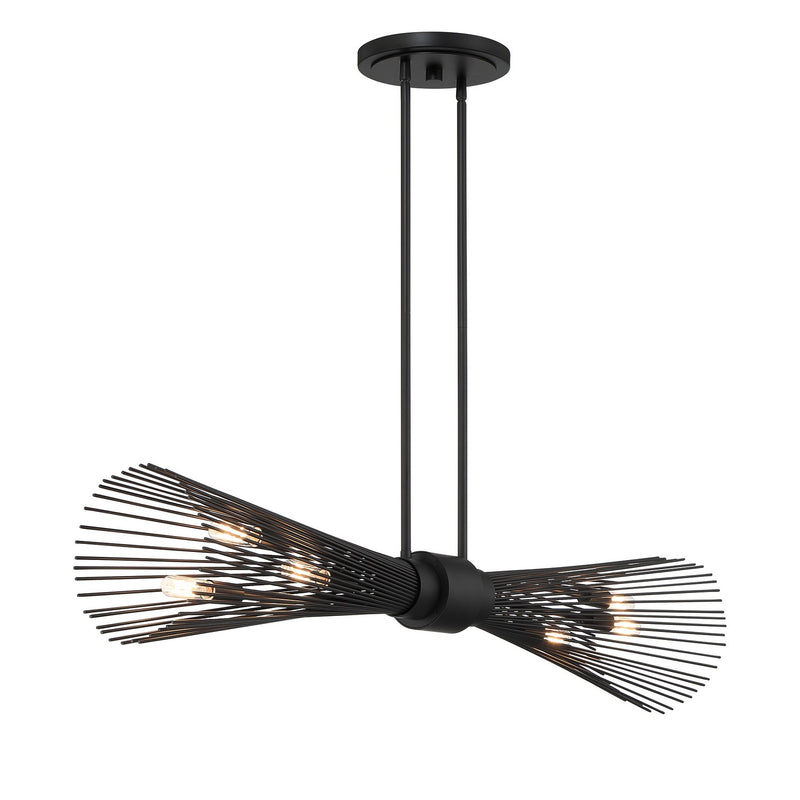 Savoy House 1-9601-6-89 Six Light Linear Chandelier, Matte Black